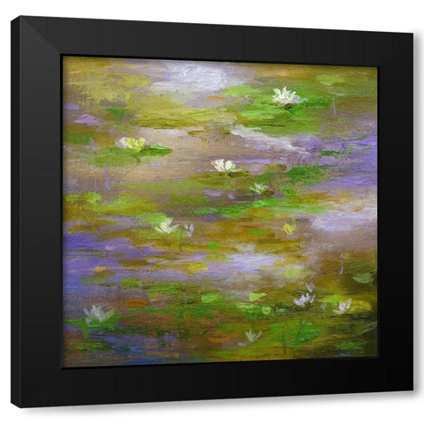 Water Lily Pond #3 Black Modern Wood Framed Art Print with Double Matting by Finch, Sheila