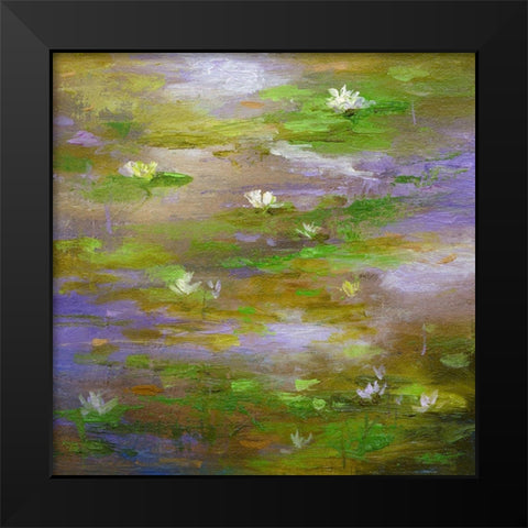Water Lily Pond #3 Black Modern Wood Framed Art Print by Finch, Sheila
