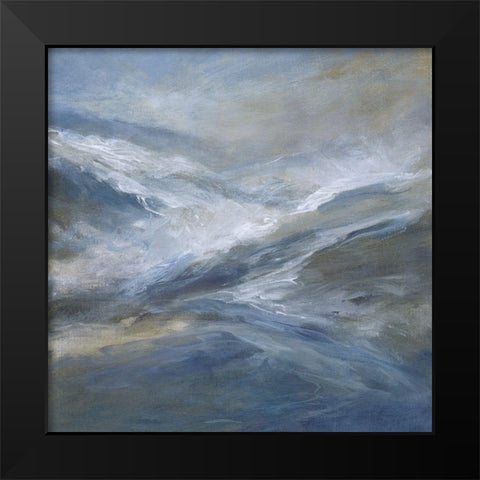 January Seas Black Modern Wood Framed Art Print by Finch, Sheila