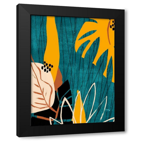 Graphic Blue Lagoon I Black Modern Wood Framed Art Print with Double Matting by Vess, June Erica