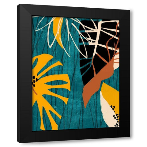 Graphic Blue Lagoon II Black Modern Wood Framed Art Print by Vess, June Erica