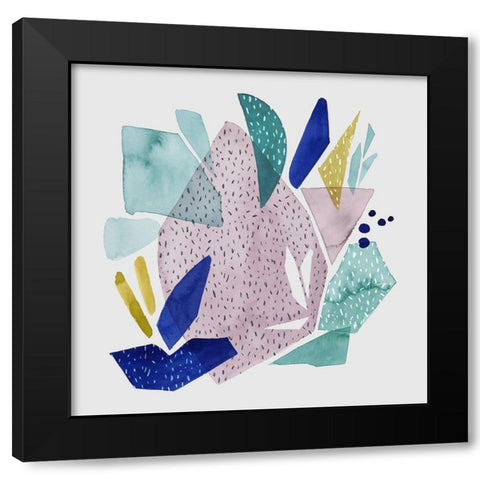Terrazzo Drift IV Black Modern Wood Framed Art Print with Double Matting by Popp, Grace
