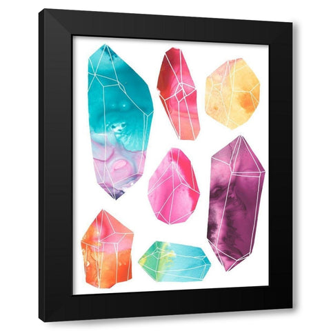 Prism Crystals I Black Modern Wood Framed Art Print by Vess, June Erica