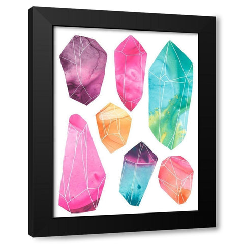 Prism Crystals II Black Modern Wood Framed Art Print by Vess, June Erica