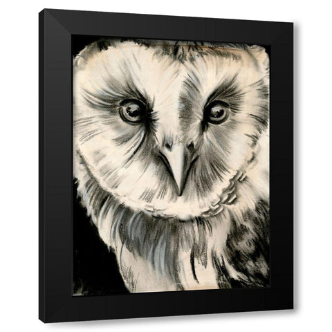 Charcoal Owl II Black Modern Wood Framed Art Print by Parker, Jennifer Paxton