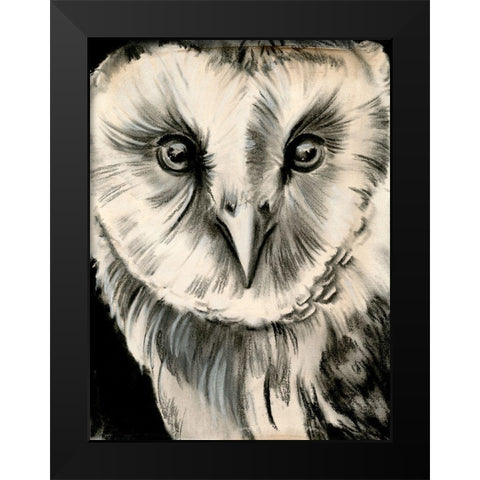 Charcoal Owl II Black Modern Wood Framed Art Print by Parker, Jennifer Paxton