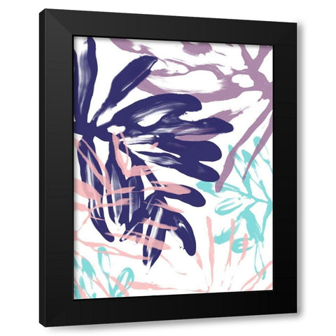 Miami Floral I Black Modern Wood Framed Art Print by Vess, June Erica