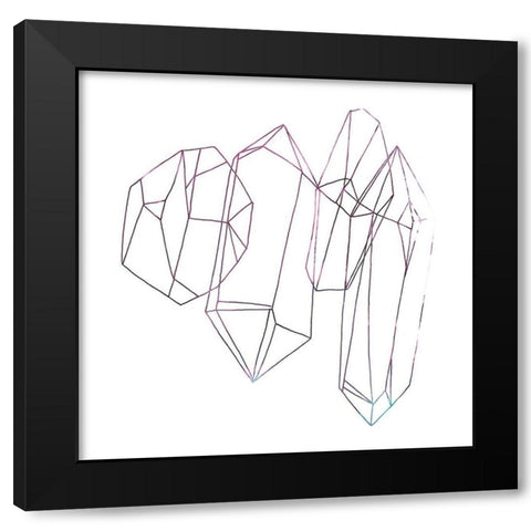 Contour Crystals IV Black Modern Wood Framed Art Print by Vess, June Erica