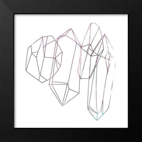 Contour Crystals IV Black Modern Wood Framed Art Print by Vess, June Erica