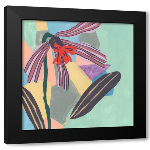 Corner Flower I Black Modern Wood Framed Art Print by Wang, Melissa