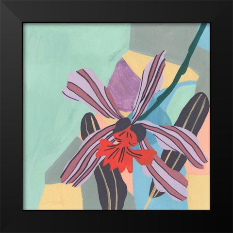 Corner Flower II Black Modern Wood Framed Art Print by Wang, Melissa