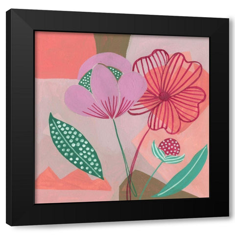 Dancing Bouquet I Black Modern Wood Framed Art Print by Wang, Melissa