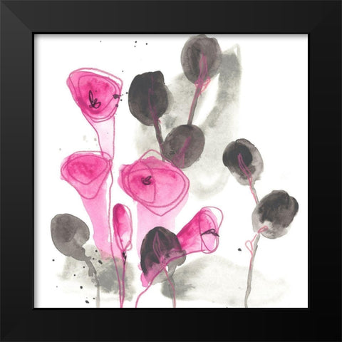 Snapdragon III Black Modern Wood Framed Art Print by Vess, June Erica