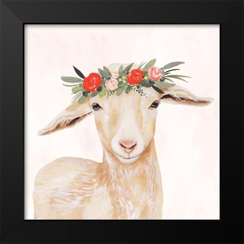 Garden Goat I Black Modern Wood Framed Art Print by Borges, Victoria