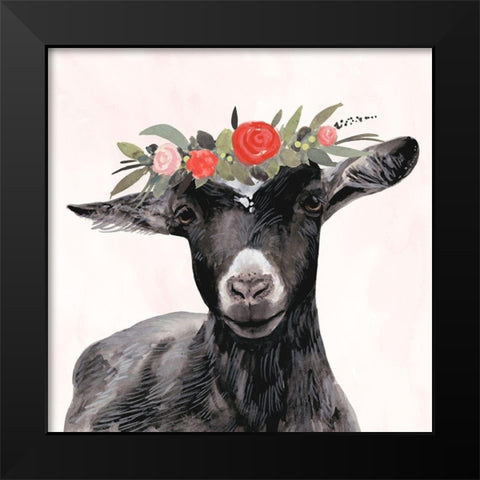 Garden Goat III Black Modern Wood Framed Art Print by Borges, Victoria