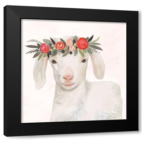 Garden Goat IV Black Modern Wood Framed Art Print by Borges, Victoria
