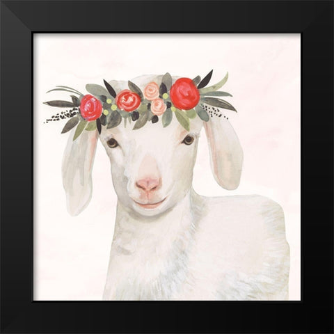 Garden Goat IV Black Modern Wood Framed Art Print by Borges, Victoria