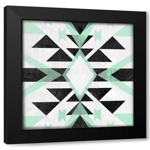Modern Aztec Motif I Black Modern Wood Framed Art Print with Double Matting by Vess, June Erica