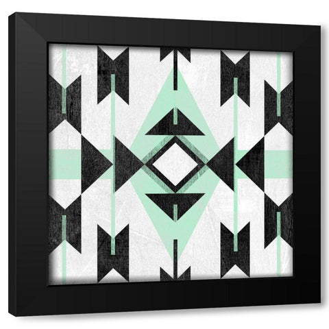 Modern Aztec Motif II Black Modern Wood Framed Art Print by Vess, June Erica