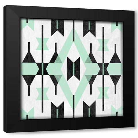 Modern Aztec Motif III Black Modern Wood Framed Art Print by Vess, June Erica