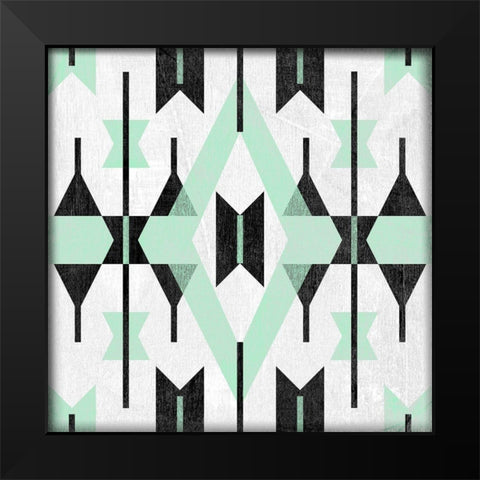 Modern Aztec Motif III Black Modern Wood Framed Art Print by Vess, June Erica