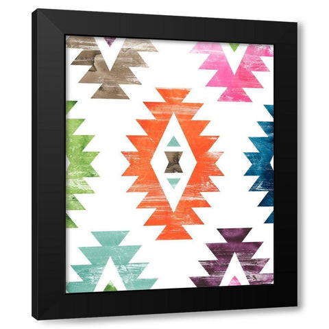 Aztec Brights IV Black Modern Wood Framed Art Print with Double Matting by Vess, June Erica