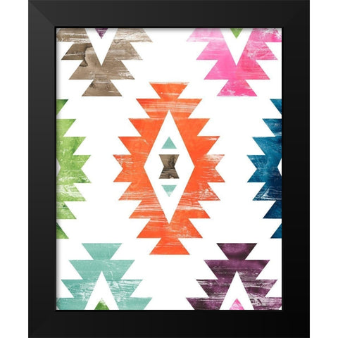 Aztec Brights IV Black Modern Wood Framed Art Print by Vess, June Erica