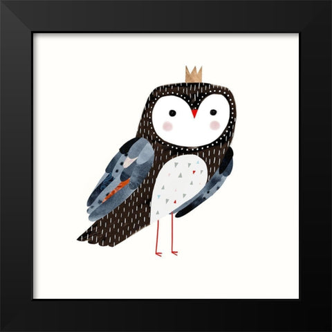 Crowned Critter I Black Modern Wood Framed Art Print by Borges, Victoria