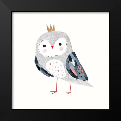 Crowned Critter II Black Modern Wood Framed Art Print by Borges, Victoria