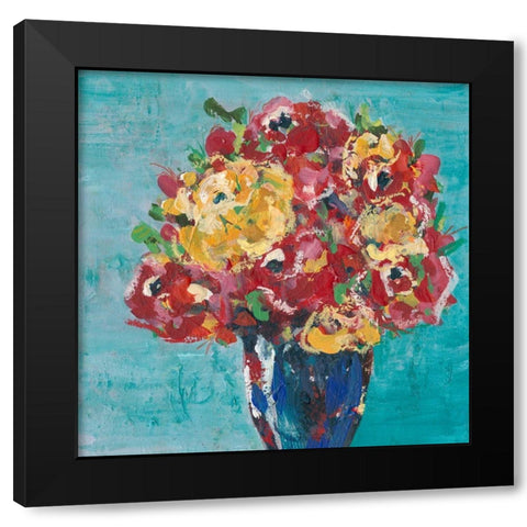 Chaos Floral I Black Modern Wood Framed Art Print with Double Matting by Moore, Regina