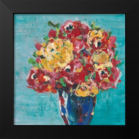 Chaos Floral I Black Modern Wood Framed Art Print by Moore, Regina