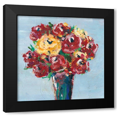 Chaos Floral III Black Modern Wood Framed Art Print with Double Matting by Moore, Regina