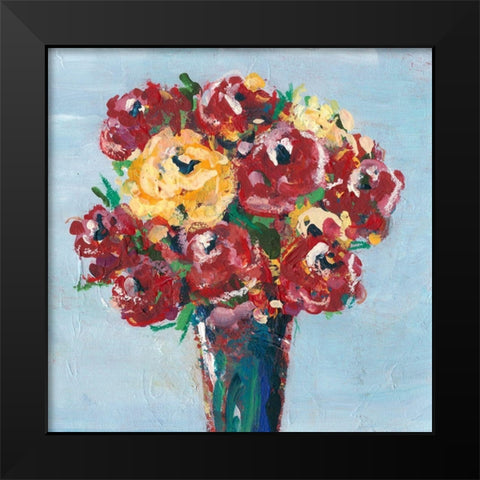 Chaos Floral III Black Modern Wood Framed Art Print by Moore, Regina