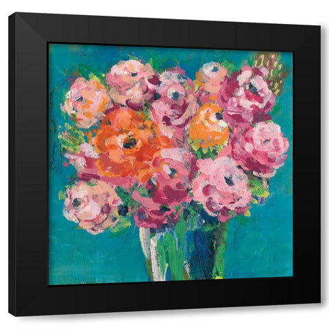Chaos Floral IV Black Modern Wood Framed Art Print by Moore, Regina