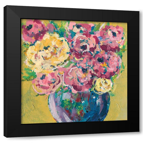 Chaos Floral V Black Modern Wood Framed Art Print with Double Matting by Moore, Regina