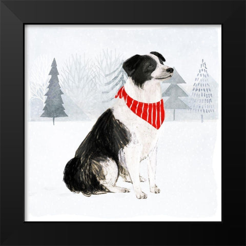 Christmas Cats and Dogs II Black Modern Wood Framed Art Print by Borges, Victoria