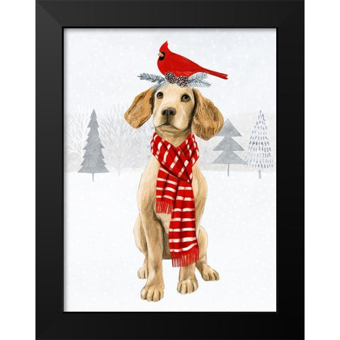 Christmas Cats and Dogs V Black Modern Wood Framed Art Print by Borges, Victoria
