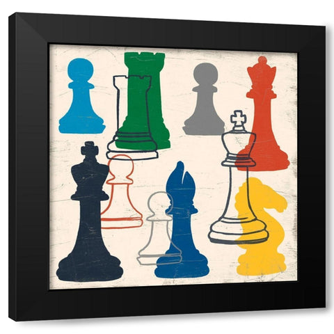 Game Time I Black Modern Wood Framed Art Print by Vess, June Erica