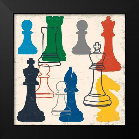 Game Time I Black Modern Wood Framed Art Print by Vess, June Erica