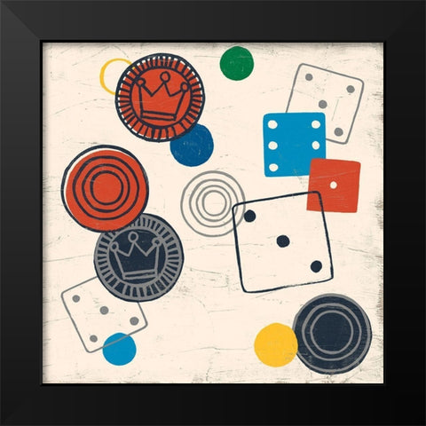 Game Time IV Black Modern Wood Framed Art Print by Vess, June Erica