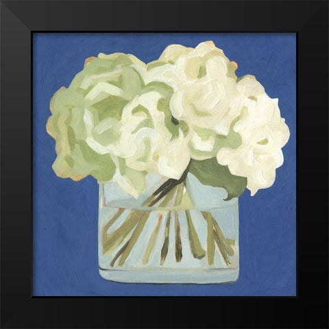 Custom White Hydrangeas II Black Modern Wood Framed Art Print by Scarvey, Emma