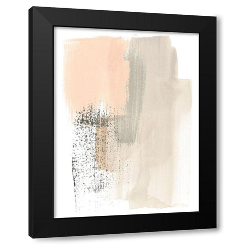 Blush Abstract I Black Modern Wood Framed Art Print by Vess, June Erica