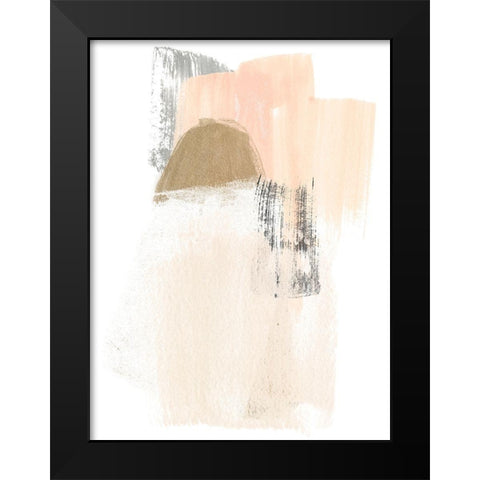 Blush Abstract V Black Modern Wood Framed Art Print by Vess, June Erica