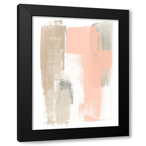 Blush Abstract VI Black Modern Wood Framed Art Print by Vess, June Erica