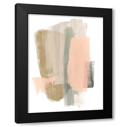 Blush Abstract VII Black Modern Wood Framed Art Print with Double Matting by Vess, June Erica