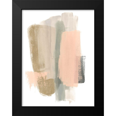 Blush Abstract VII Black Modern Wood Framed Art Print by Vess, June Erica