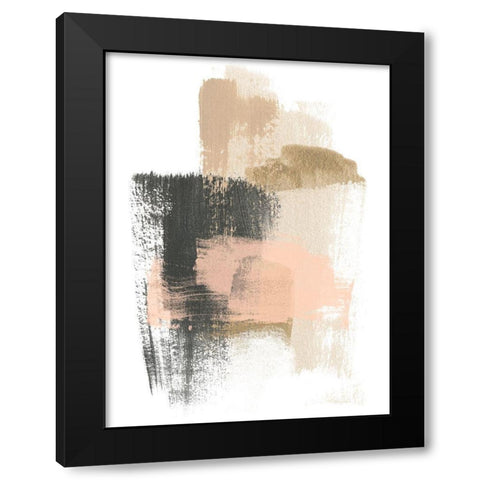 Blush Abstract IX Black Modern Wood Framed Art Print by Vess, June Erica