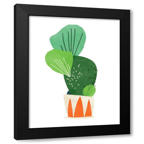 Happy Plants I Black Modern Wood Framed Art Print with Double Matting by Vess, June Erica