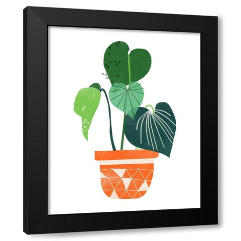 Happy Plants II Black Modern Wood Framed Art Print with Double Matting by Vess, June Erica