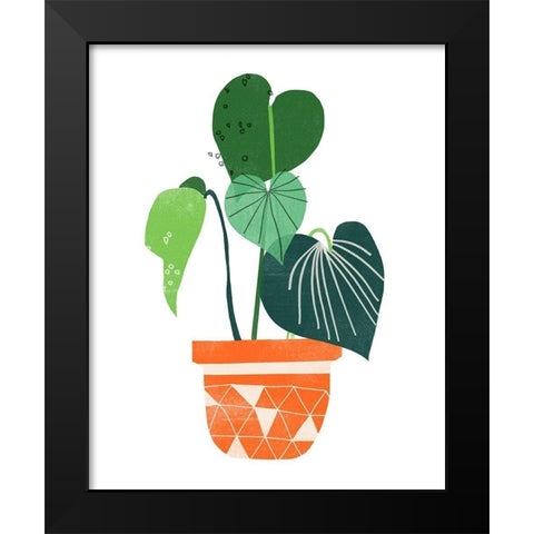 Happy Plants II Black Modern Wood Framed Art Print by Vess, June Erica